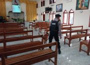 Polres Nganjuk Lakukan Sterilisasi Gereja untuk Kenyamanan Beribadah Kenaikan Isa Al Masih.