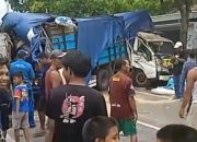 Empat Truk Tabrakan Beruntun di Jalan Raya Ngoro Jombang, Sopir Terjepit
